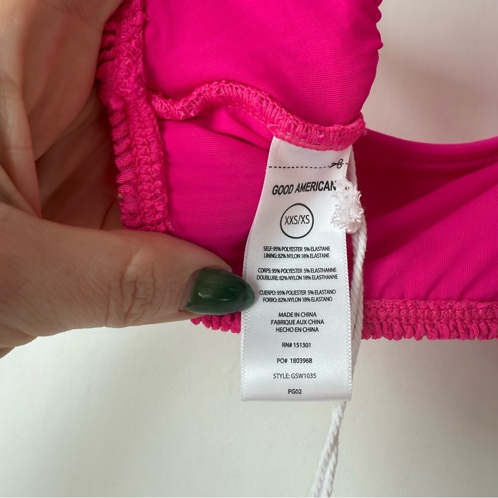 Good American Always Fits Khloe Bikini Top in Pink Glow XXS/XS NWT - Picture 8 of 8